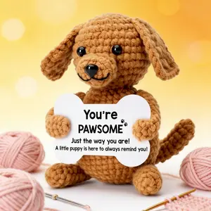 Handmade Dog Easter Decorations, Perfect Gift Basket & Egg Fillers, Ideal Home Office Desk Ornament, Huggable Stuffed Animal, Suitable for All Ages