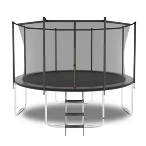 10-Foot Trampoline with Safety Enclosure Net — 400-lb Capacity Outdoor Backyard Trampoline, Featuring a Non-Slip Ladder, Rust-Resistant Frame, and High-Bounce Mat; An Ideal Choice for Family Fun, Home Fitness, and Summer Backyard Play.