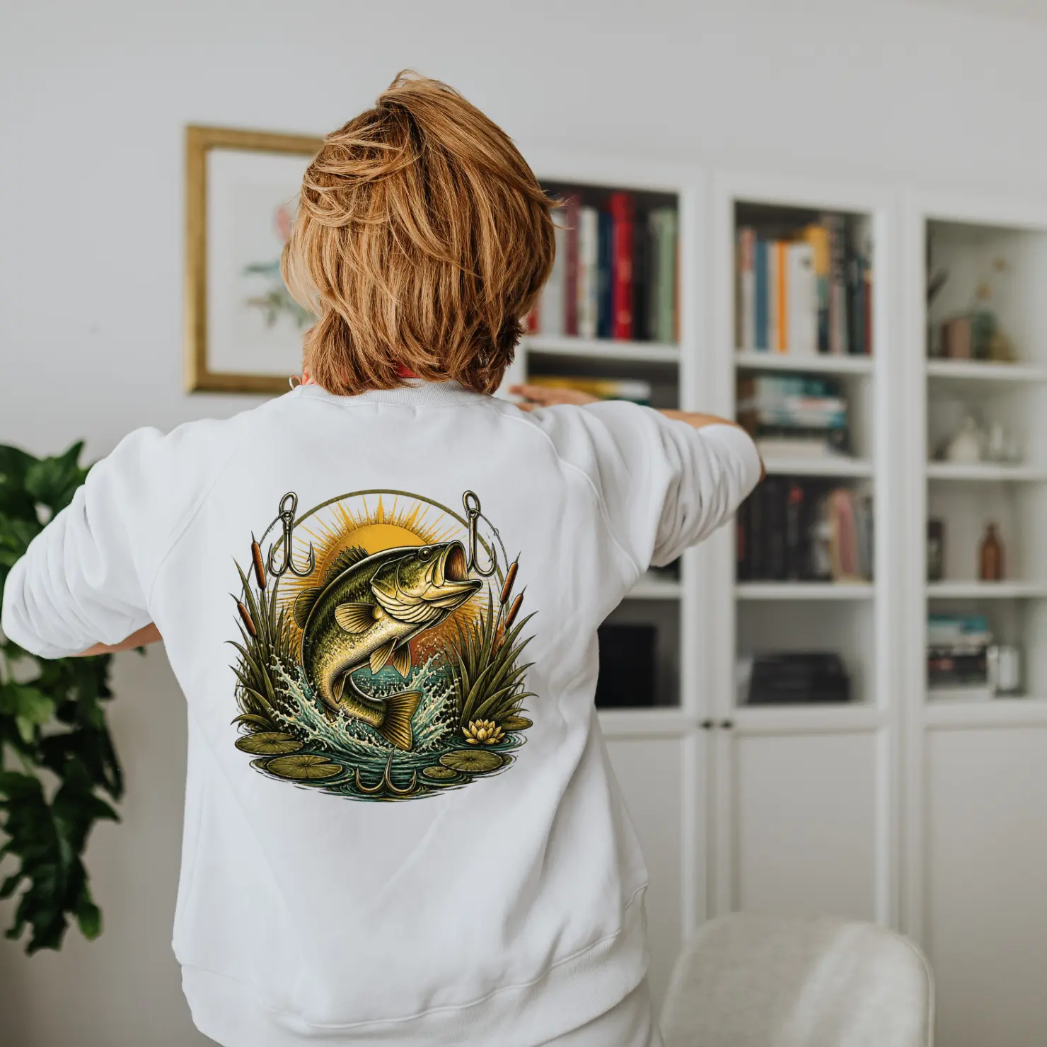 Bass Fishing Sweatshirt | Fisherman Gift for Men | Vintage Largemouth Bass Angler Crewneck | Lake Life Outdoor Pullover