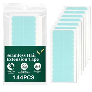 144Tabs Hair Extension Tape -  Hold Invisible Hair Tape Replacement for Tape in Extensions, Ultra Thin Toupee Tape for Wig,  Adhesive Secure Hair Extension Tools for Tape Ins