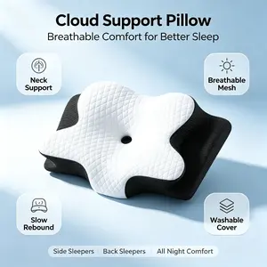 Anti Snore Sleep Apnea Cervical Pillow, Orthopedic Memory Foam Neck Support Ergonomic Contour Pillow for Neck Pain All Sleep Positions
