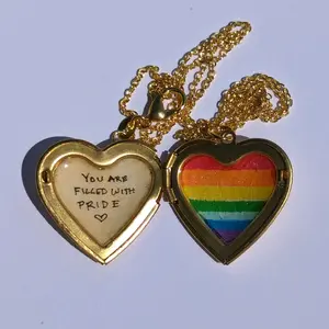 "You Are Filled With Pride" Undertale Heart Locket Necklace