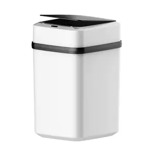 13L Fully Automatic Smart Sensor Trash Can - Waterproof Design for Kitchen, Living Room, Bathroom, and Toilet Use NONE