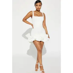 Sienna Satin Mini Dress - White T