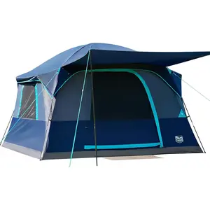 6 Person Camping Tent, Large Family Tents Cabin Tent with Vestibule and Storage Pockets, Waterproof PU2000mm Tent for Camping Accessories
