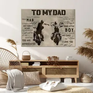 To My Dad Canvas Poster  - Sentimental Gift from Son - Father's Day Birthday Christmas Present - Heartfelt Poem Wall Art