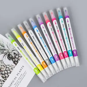 Erasable Fluorescent Pen Dual Tip Magic DIY Journaling Pen Highlighter 10 Colors Full Set Color Changing Fluorescent Pens