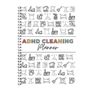 Cross-Border Adhdcleaningplanner Household Cleaning Planner Notebook, Annual Cleaning Checklist Journal, Organize Your Home Tasks Efficiently
