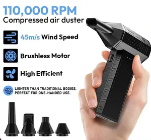 New Upgrade 2.0 180W Ultra-Powerful Air Duster: 110K RPM for Violent Dust/Snow Removal. Blast Away Debris from PCs, Car AC Vents Furniture & Pet Hair. High-Speed Handheld Blower with Brushless Motor.