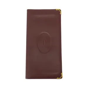 Pre-owned Cartier Calfskin Small Leather Goods Must Line Leather Long Wallet