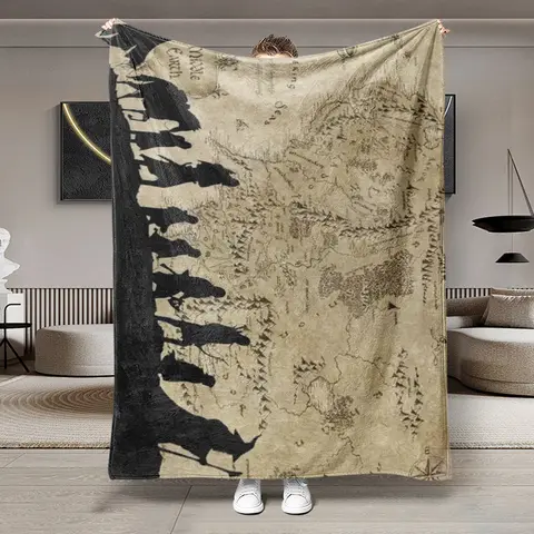 Lord of the Rings Theme Flannel Blanket, Soft Fluffy Lightweight Warm, Perfect for Bed Blankets for Sofa Office Camping Travel, Multi-Purpose Blanket Gifts Idea, Blanket for Couch, Cozy Blanket, Soft Comfy Blanket, Fuzzy Soft Blanket