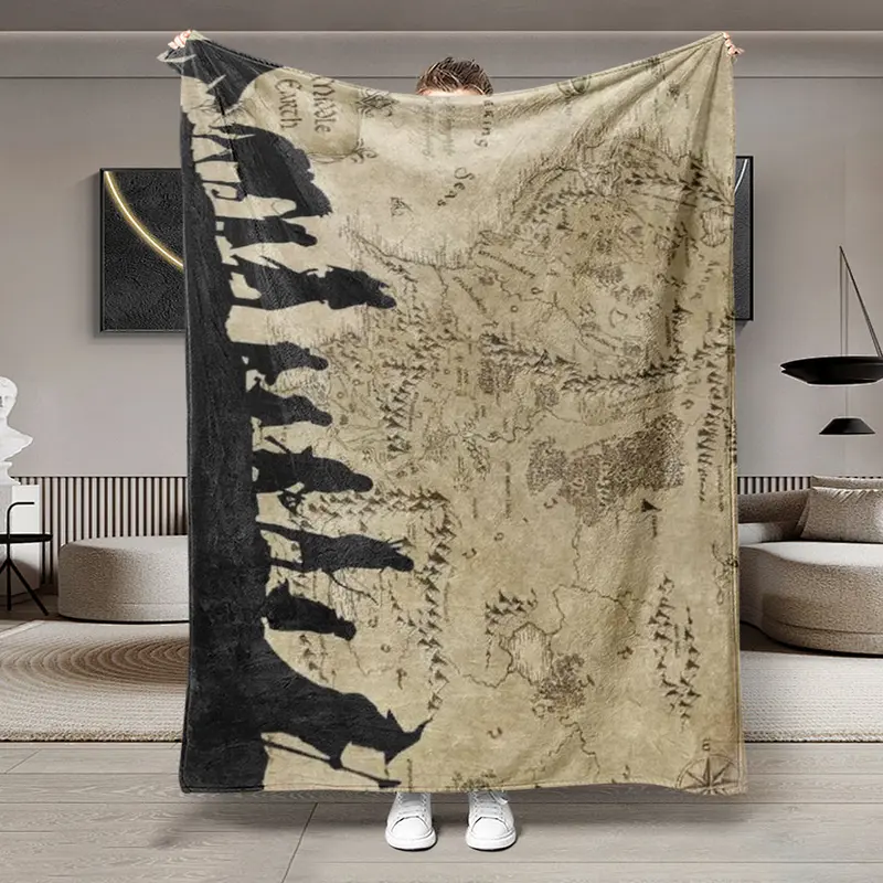 Lord of the Rings Theme Flannel Blanket, Soft Fluffy Lightweight Warm, Perfect for Bed Blankets for Sofa Office Camping Travel, Multi-Purpose Blanket Gifts Idea, Blanket for Couch, Cozy Blanket, Soft Comfy Blanket, Fuzzy Soft Blanket