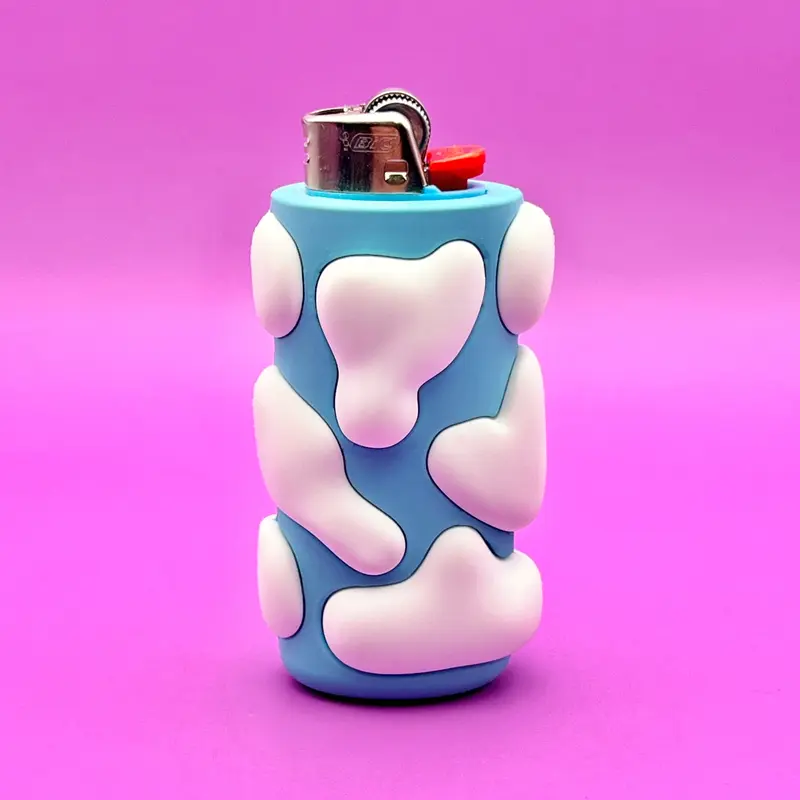 Cloud Lighter Case Cover Sleeve, Soft Clouds Holder - Unique Gifts Cow Design, Smoking Accessories, Fun Cool Gift