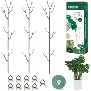 9 Pack Green  Support Stakes  Stakes for Indoor and Outdoor . 39.37inch  Sticks with Extension Poles,  Clips, Ties for Potted Monstera , Climbing