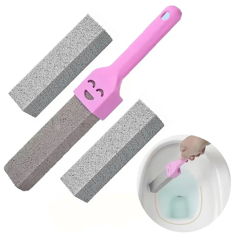 Pumice Toilet Bowl Cleaner with Handle, Scouring Stick for Removing Toilet Bowl Hard Water Rings, Calcium Buildup and Rust, Suitable for Cleaning Toil