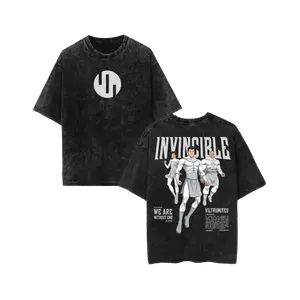 Invincible Viltrumites Vintage Washed Graphic Tee, Oversized Black Unisex T-Shirt "We Are Without End" Streetwear，funny graphic tee, men’s trendy t-shirts, deals, humorous, 90s, streetwear,penny tees, meme, boyfriend, good graphic, sluggy