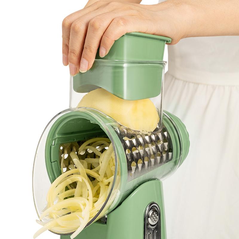 SUSTEAS Green Rotating Kitchen Cheese Grater Food Chopper with 5 Well-Designed Blades and Strong Suction Cup Base, Comes with 1 Blade Storage Box Utensil Vegetable Cutting Slicer Vegetable Fruit Cutter SUSTEAS Green Rotating Kitchen Cheese Grater Food Chopper with 5 Well-Designed Blades and Strong Suction Cup Base, Comes with 1 Blade Storage Box Utensil Vegetable Cutting Slicer Vegetable Fruit Cutter