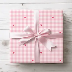 Pink Gingham Wrapping Paper