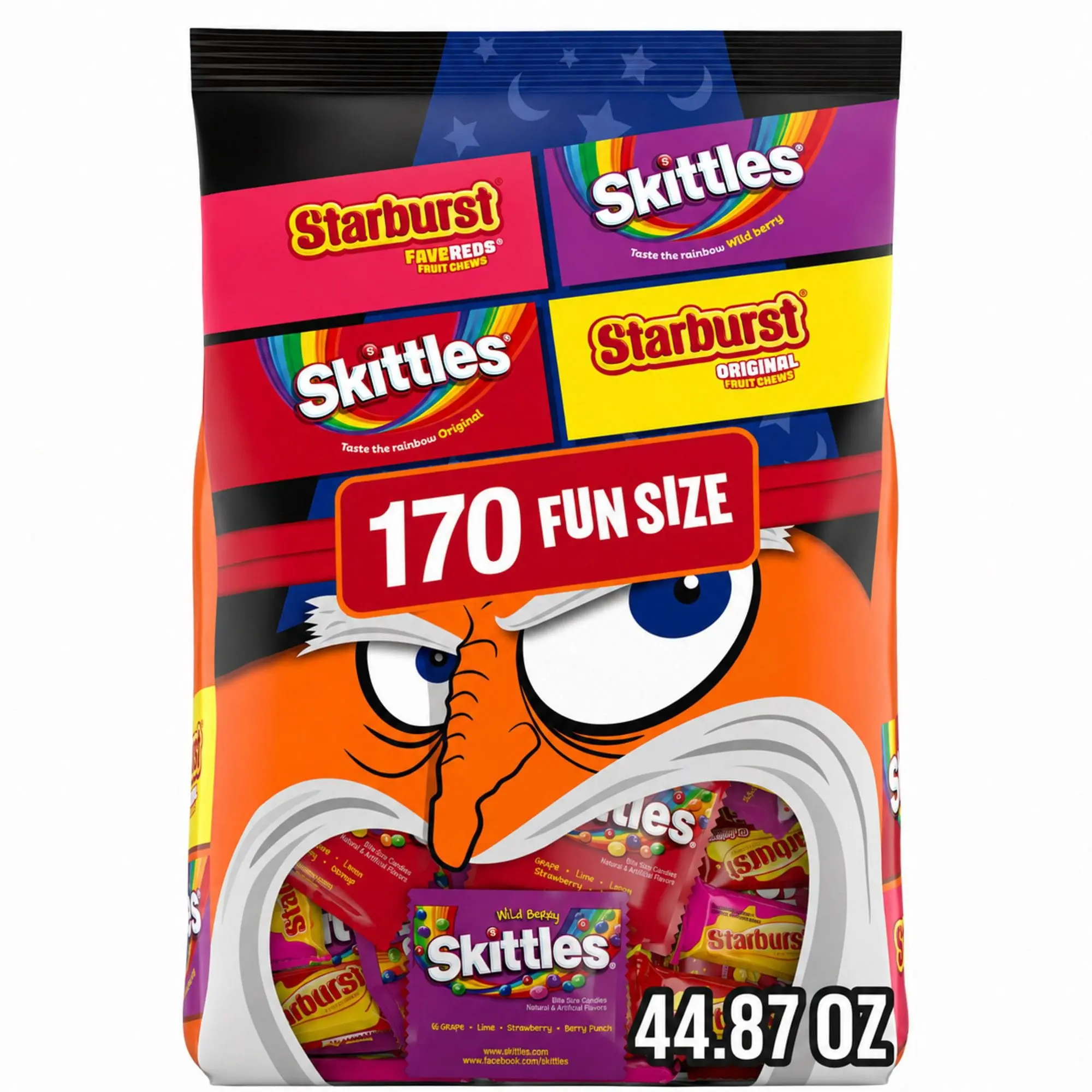 Mars Halloween Candy Variety Pack, 170 Count, Starburst and Skittles Assortment
