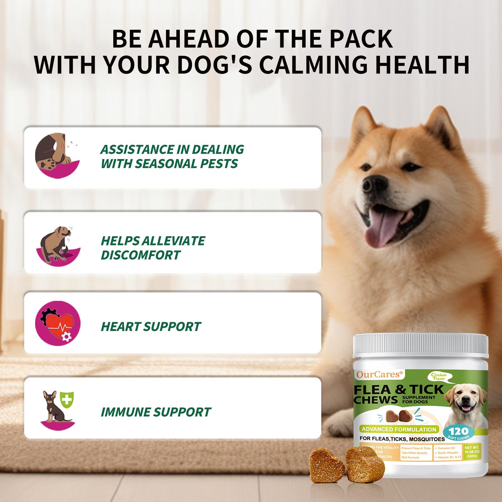 OurCares Healthy Skin Defense for Dogs - 120 Soft Chews Natural Oral Supplement for All Dogs Supports Healthy Skin & Coat Chicken Flavor Pet Daily Chewable