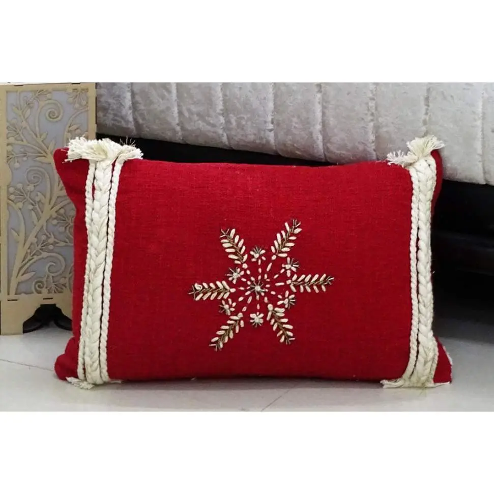 Chicos Home 14" x 20" Red Christmas Throw Pillow for sofa-Snowflake
