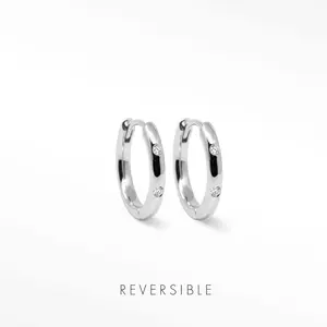 Ellie Silver Hoop Earrings | Wynning Reversible Hoops