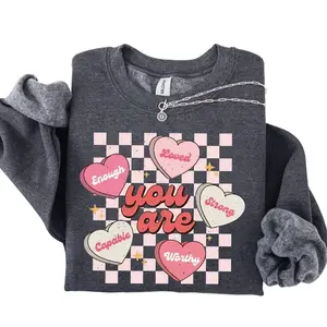 Retro Teacher Valentines Sweatshirt, Womens Heart Valentine Shirt, Love Teacher Valentines T-Shirt, Cute Valentines Day Gift for Her, Teacher Valentine Outfit, Gift for Teachers, Valentines Crewneck