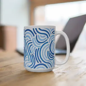 Blue Line Waves Mug 15oz