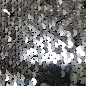 SILVER Reversible sequins on mesh