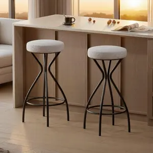 2-piece floral printed bar stool with footstool and soft cushion circular bar stool, suitable for kitchen and dining rooms, with good appearance and comfort, and a deposit