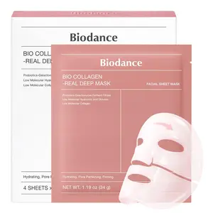 BIODANCE Hydro Ceranol Real Deep Mask, Hydrating Overnight Hydrogel Face Mask, Moisturizing, Redness Reducing, Quick Soothing, After Sun Care, Sunburn Relief, Korean Skin Care 1.19oz(34g) x4ea