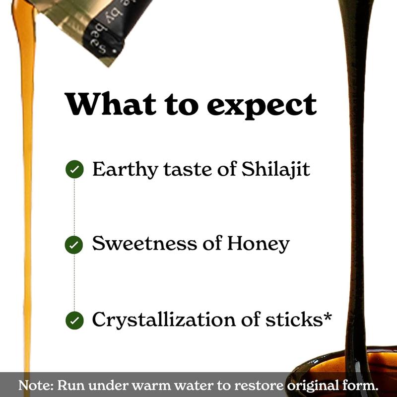 Pure Himalayan Shilajit Sticks with Organic Honey, Saffron | Easy to Consume Shilajit| 30 Sticks for Energy Boost & Immune Support, 85+ Trace Minerals, 75%+ Fulvic Acid