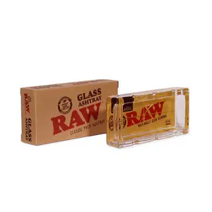 RAW Classic Pack Glass Ashtray - Durable Construction, Versatile Design, Stylish and Practical for Various Occasions - Lighter