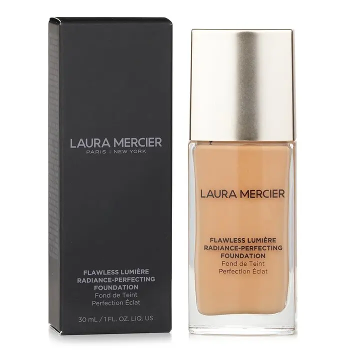 Laura Mercier Flawless Lumiere Radiance Perfecting Cosmetic Foundation - #2W1 Macadamia, Lightweight Radiant Finish, Natural Makeup Foundation, 30ml/1oz, Makeup Coverage, Realistic Makeup