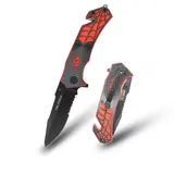 Tac Force TF-553 Aluminium Spider Rescue Folding Pocket Knife - 3.25in 3mm Thick Blade, 4.5in Closed, Seatbelt Cutter, Auto-Retractable, Camping Survival Equipment, Everyday Carry Outdoor Tool, Gifts for Him