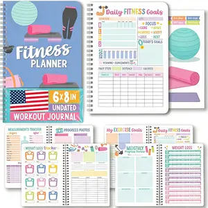 Workout Joumnal & Fitness Planner-Daily Exercise Log, Weight Tracking,Meal Logs, Undated Gym Notebookfor Women