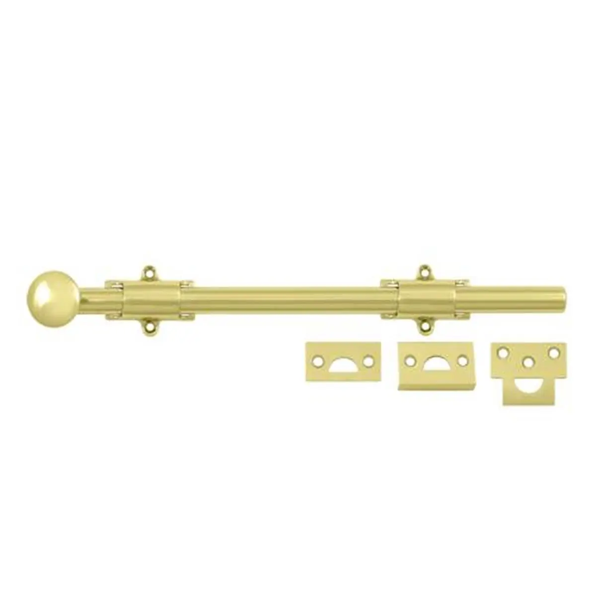 212 MAIN 30-Piece 12 in. Heavy-Duty Solid Brass Surface Mount Bolts - Door Hardware, Door Lock, Universal Strikes, Bright Finish, Weatherproof, Corrosion-Proof, Home Security