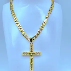 14K Gold-Plated Jesus Chain Cuban