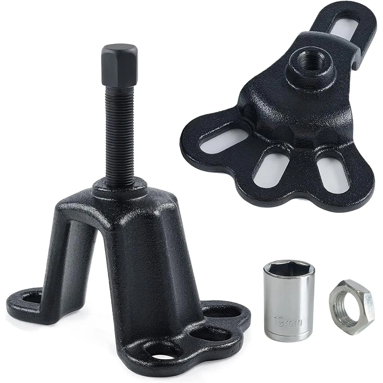 2-Pack Flange Type Universal Vehicle Wheel Bearing & Rear Axle Puller Toolkit, Car Repair Tool for Hub/Axle Pulling with 5/8" x 18" Forcing Bolt and Socket