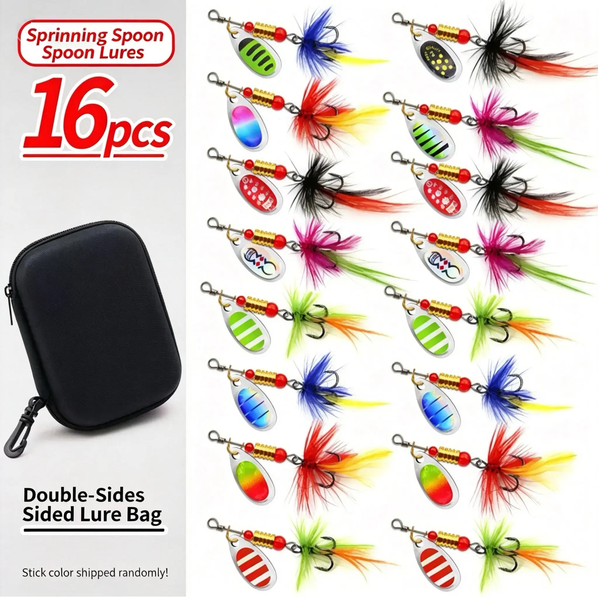 Fishing Spinnerbait & Lures Kit - 10/16pcs per Box, Saltwater Spoons, Torpedo Topwater Baits, Accurate Throw, Durable Outdoor Gear for Bass Fishing Lures, Freshwater Sport, Angling Supplies #GLOBAL PICKS