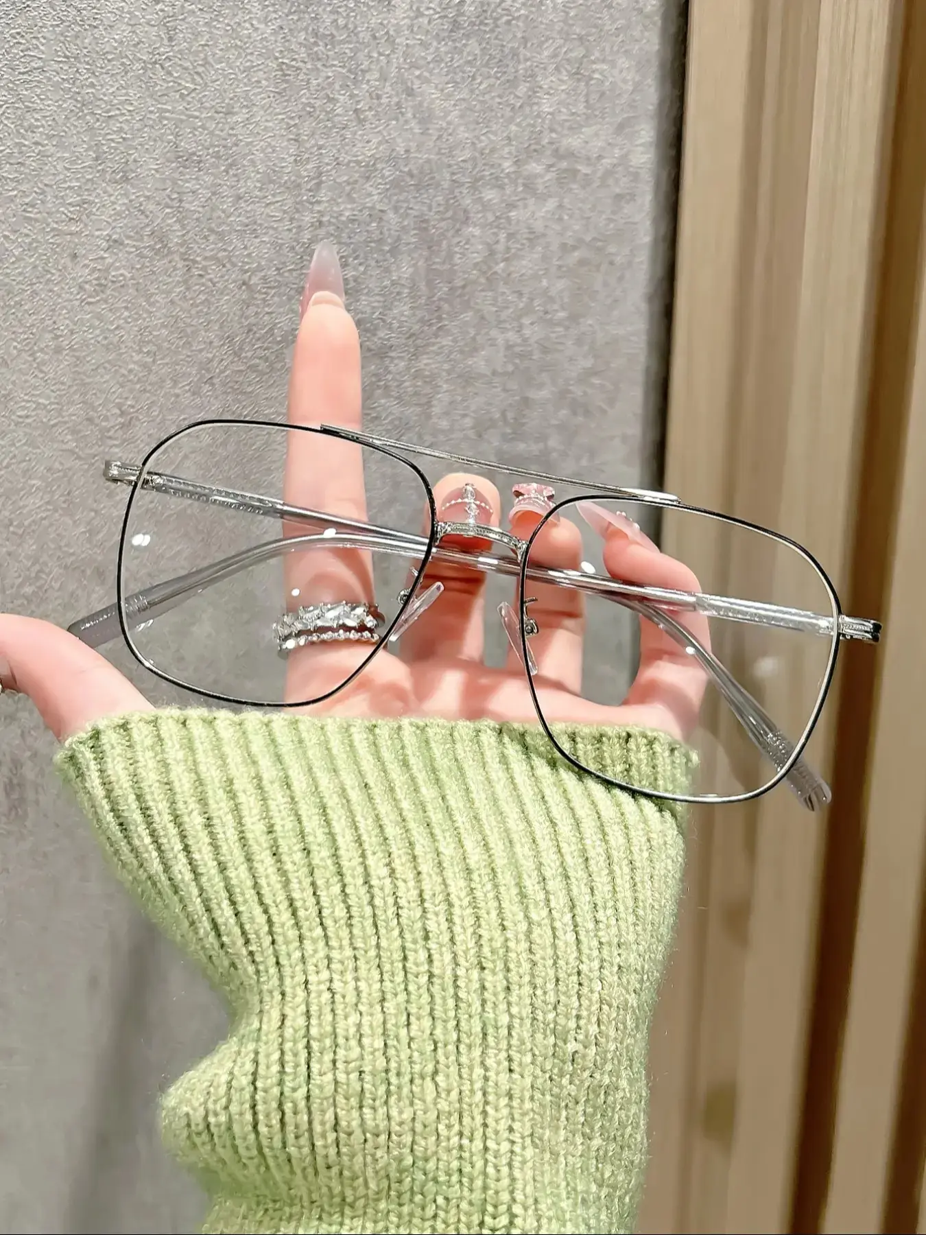 Vintage Square Pilot Blue Light Blocking Glasses, 70s Retro Style, Trendy Frame, Neutral Design, Durable and Fashionable Metal Eyeglasses, Perfect for Casual Wear, Eyewear, polished flattering silhouette