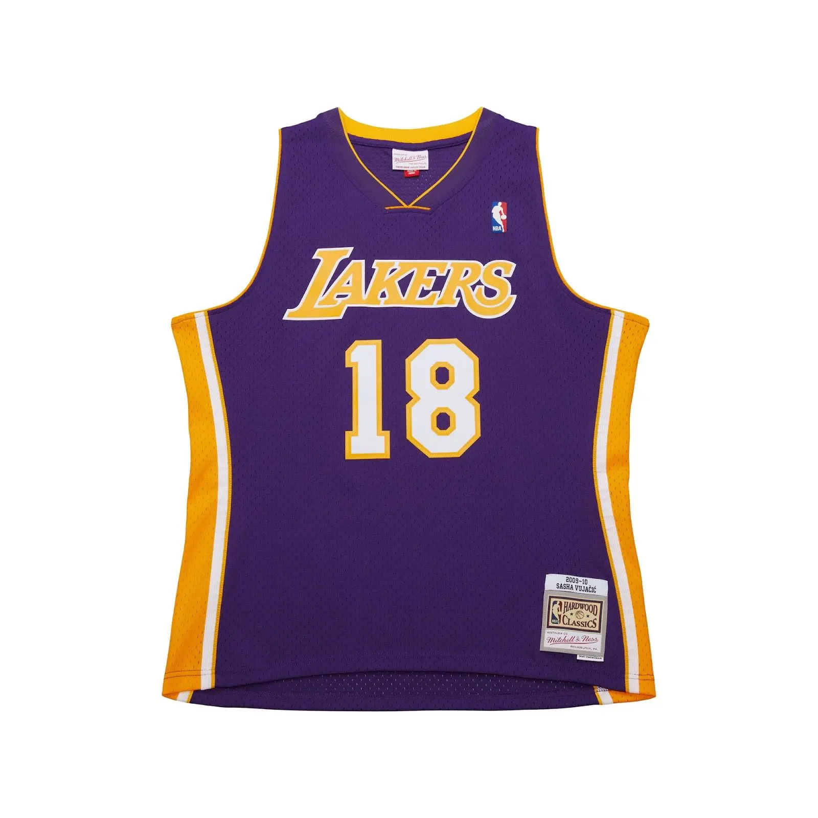 Sasha Vujacic Los Angeles Lakers 2009-10 Purple Swingman Jersey NBA Throwback Basketball Hardwood Classics Fan Gear Mitchell & Ness