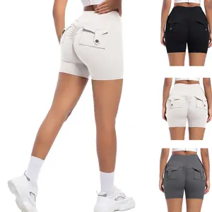 Sports Shorts Women's Scrunch Butt Gym Shorts with Pockets High Waist Short Sports Trousers Cycling Shorts Yoga Fitness Shorts