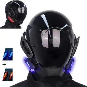 Men's Cosplay Cyberpunk Masks, LED Light Up Halloween Mask, Gothic Futuristic Design, Perfect for Adult Parties & Costumes