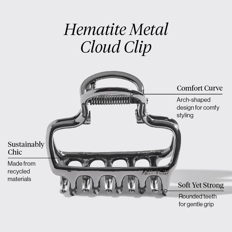 Metal Medium Open Shape Cloud Claw Clip - Hematite