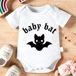 2026 Cute Newborn Baby Bodysuit with Baby Bat Gothic Silhouette Print, 100% Cotton Short Sleeve Romper All Seasons, Funny Casual Onesie for Baby Boys Girls, Indoor Outdoor Infant Clothes 0-2T, Perfect Baby Gift