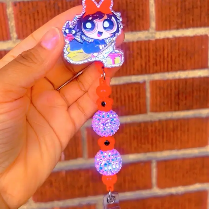 Power puff girls badge reel