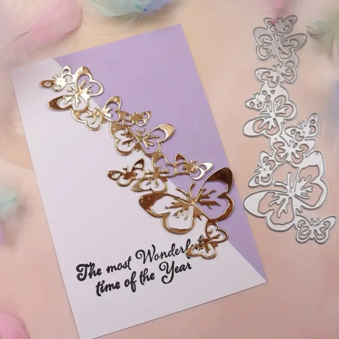Butterfly Cutout Metal Die-Cut Mold, Compatible with Various Cutting Machines, Ideal for Greeting Card Borders & Handmade Decorations, Handmade Crafts