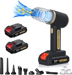 Handheld Car Vacuum Cordless Rechargeable 23000 Pa, 4in1 Handheld Strong Power Suction/Blow Vacuum Cleaner Portable Small Mini, Multi-Nozzles USB Hand Held for Pet/Car/Furniture/Home/Kitchen