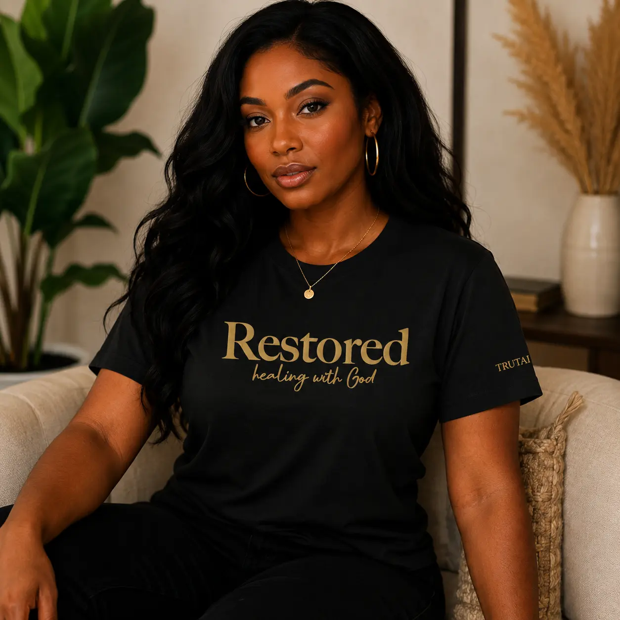"Restored Healing with God" Premium Embroidered Inspirational Shirt | TRUTAI